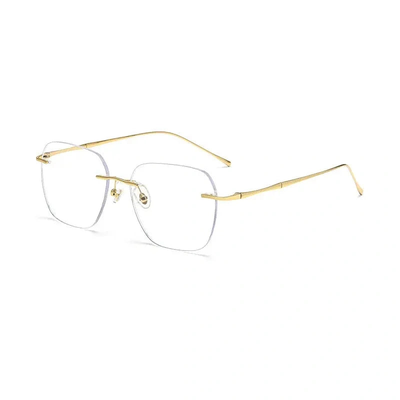 Vicky Women's Rimless Polygon Titanium Reading Glasses V0623 — view 2 | Vicky at FuzWeb