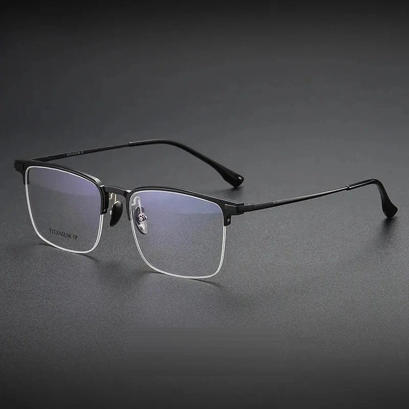 Vicky Unisex Semi-Rim Square Titanium Reading Glasses V20261 — view 4 | Vicky at FuzWeb