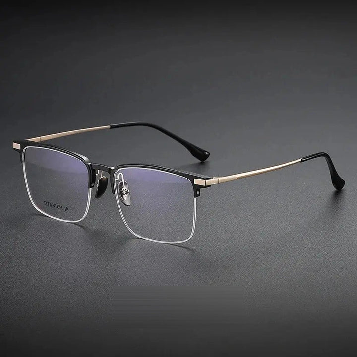 Vicky Unisex Semi-Rim Square Titanium Reading Glasses V20261 — view 3 | Vicky at FuzWeb