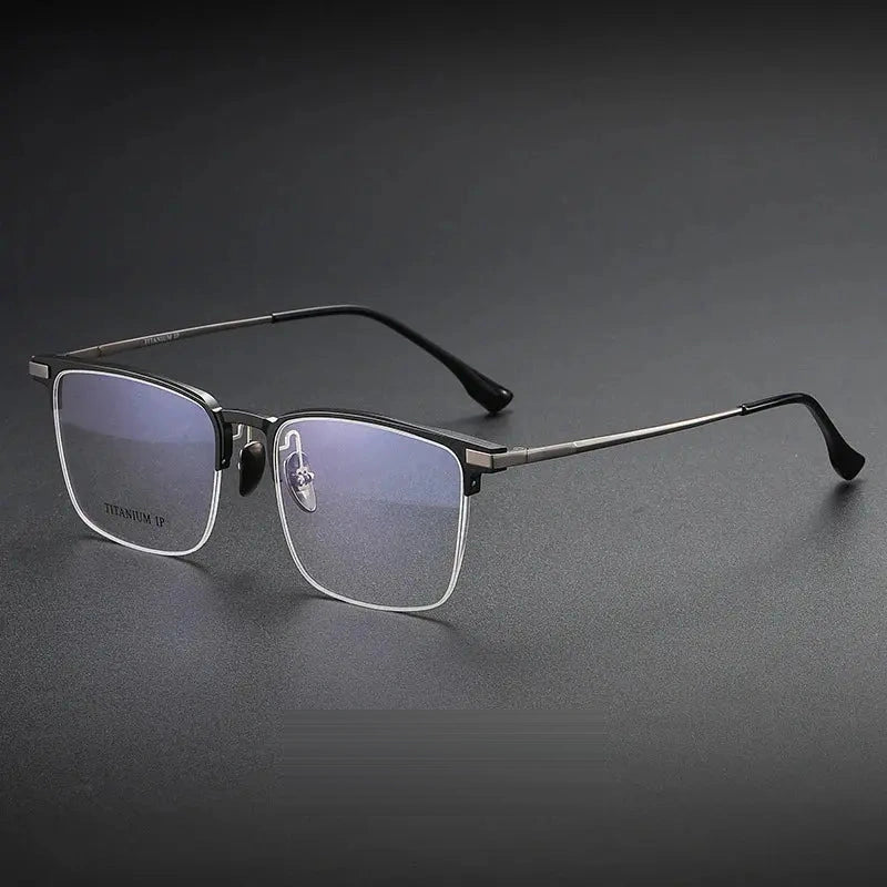 Vicky Unisex Semi-Rim Square Titanium Reading Glasses V20261 — view 1 | Vicky at FuzWeb