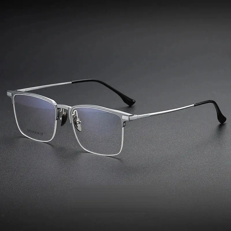 Vicky Unisex Semi-Rim Square Titanium Reading Glasses V20261 — view 5 | Vicky at FuzWeb