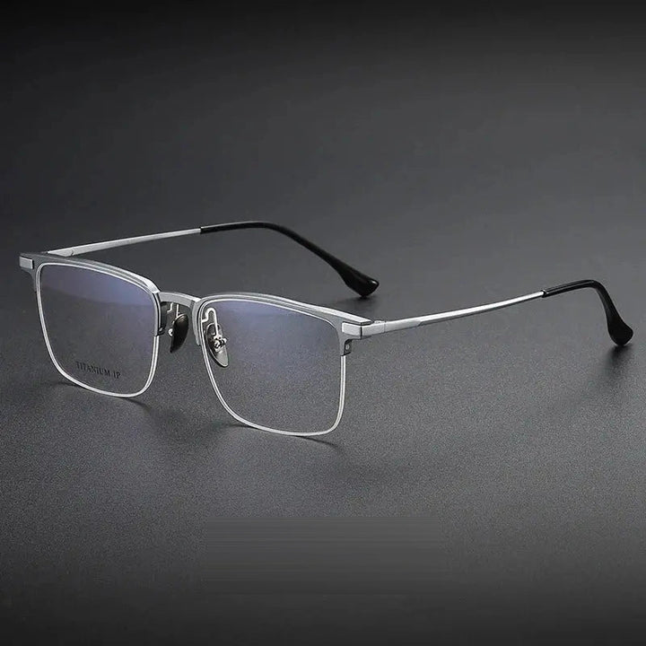 Vicky Unisex Semi-Rim Square Titanium Reading Glasses V20261 — view 5 | Vicky at FuzWeb