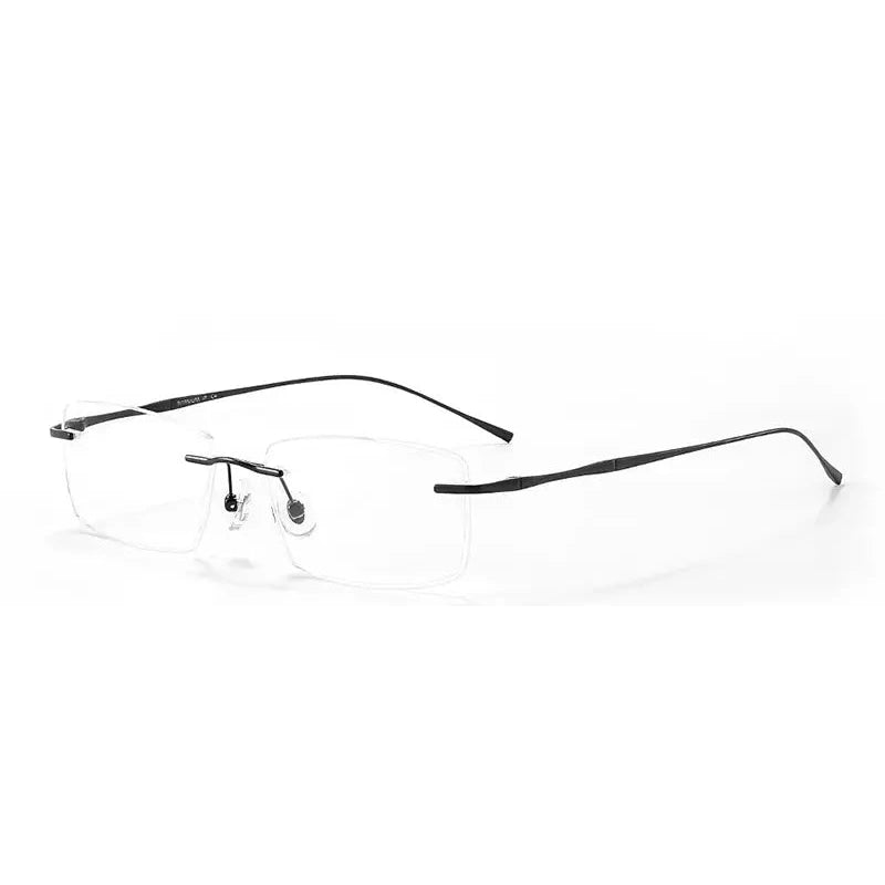 Vicky Unisex Rimless Rectangle Titanium Reading Glasses V6032 — view 1 | Vicky at FuzWeb