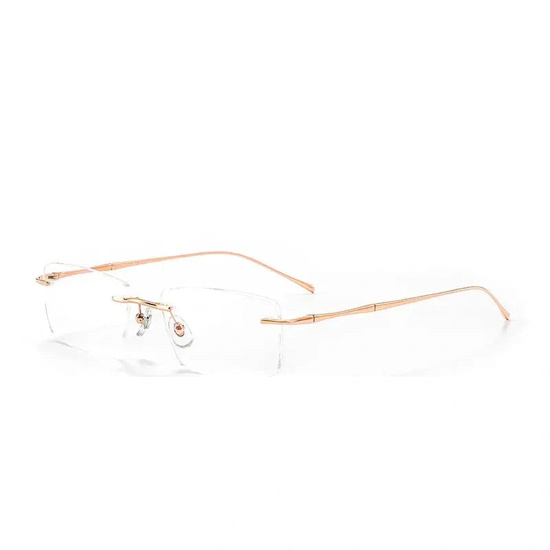 Vicky Unisex Rimless Rectangle Titanium Reading Glasses V6032 — view 2 | Vicky at FuzWeb