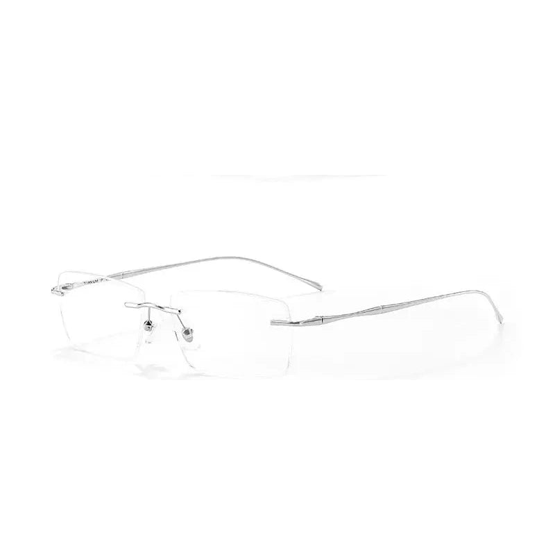 Vicky Unisex Rimless Rectangle Titanium Reading Glasses V6032 — view 3 | Vicky at FuzWeb