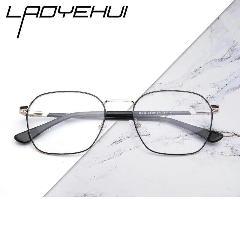 Laoyehui Unisex Eyeglasses Alloy Ultra Light Polygon Frame 9012