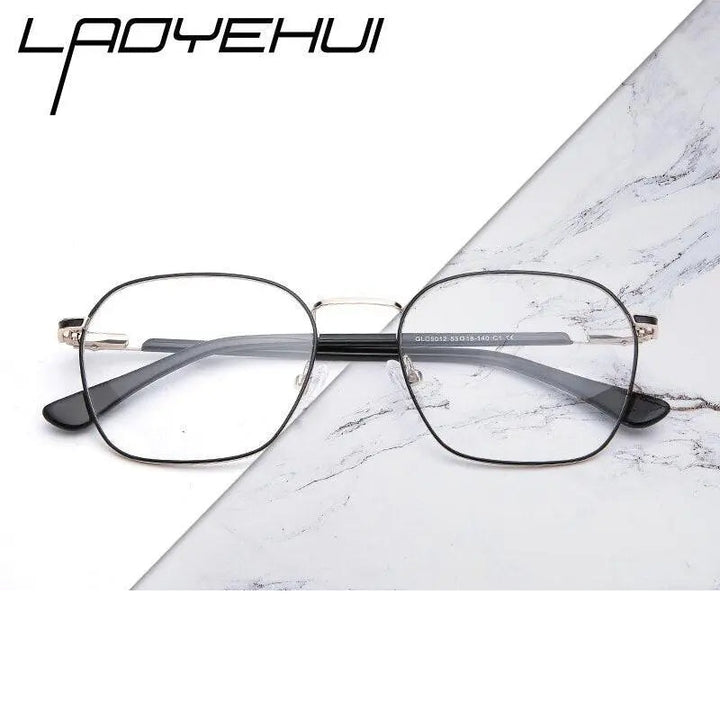 Laoyehui Unisex Eyeglasses Alloy Ultra Light Polygon Frame 9012