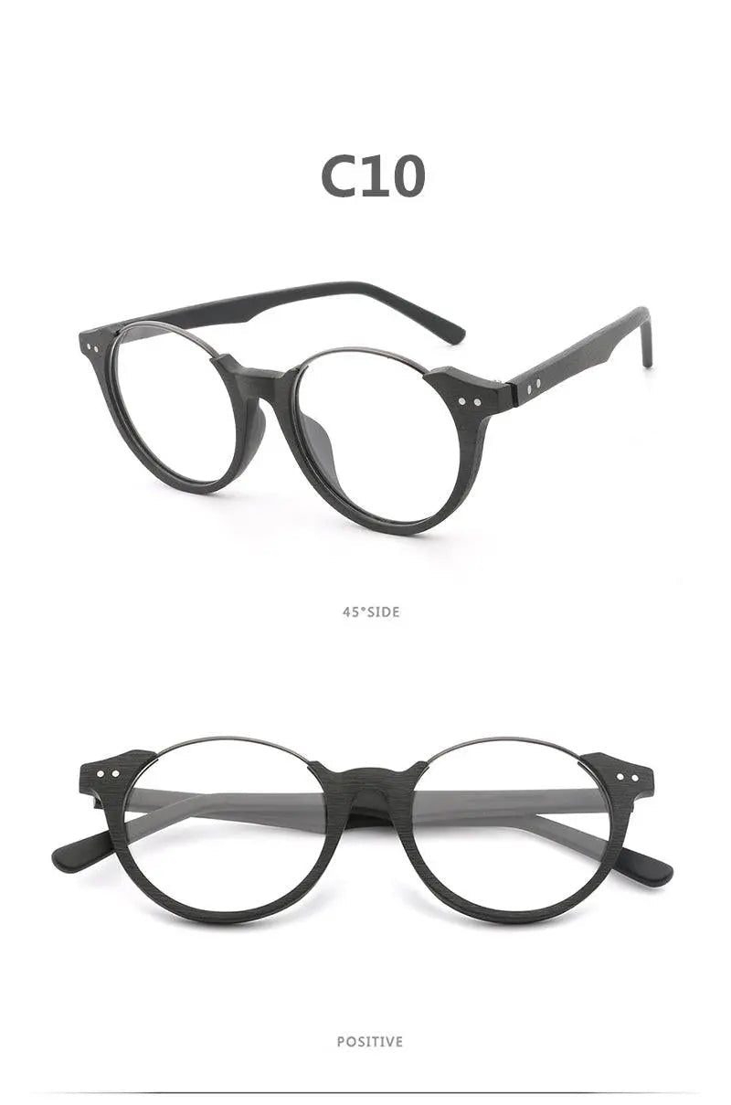Hdcrafter Unisex Full Rim Square Wood Metal Frame Eyeglasses Ft5359
