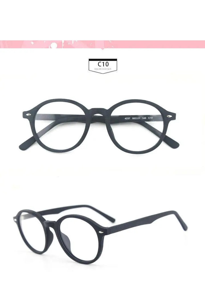 Hdcrafter Unisex Full Rim Round Oval Wood Metal Frame Eyeglasses 4237