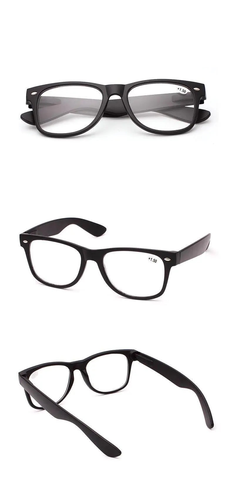 Hdcrafter Unisex Full Rim Square Acetate Frame Reading Glasses H9002