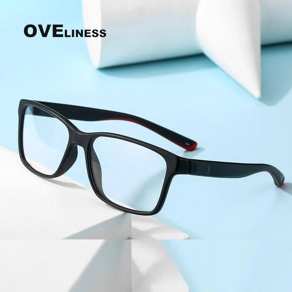 Oveliness Unisex Full Rim Square Tr 90 Titanium Eyeglasses 7091