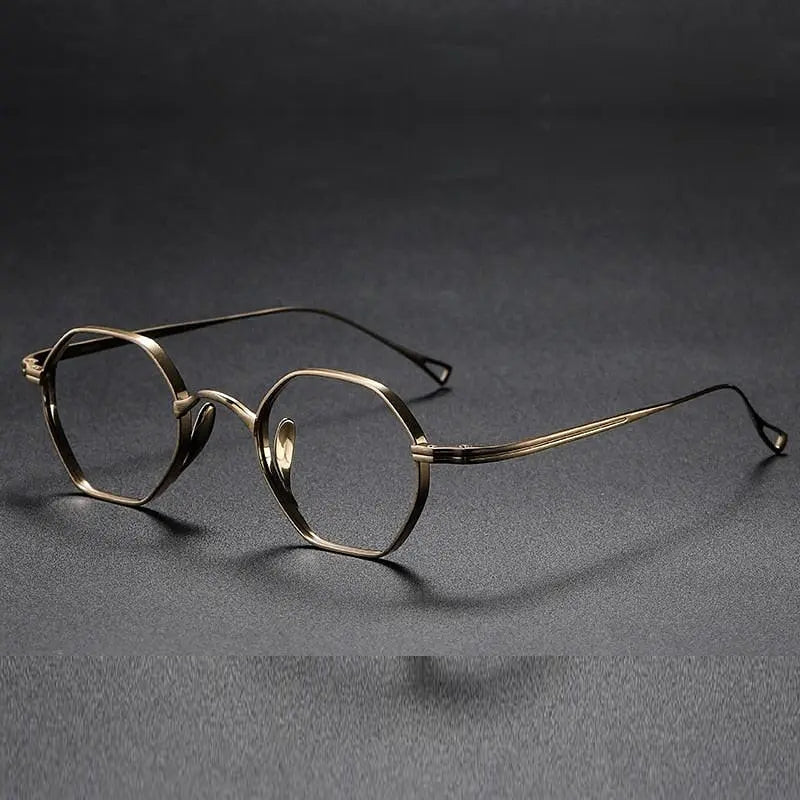 Oveliness Unisex Full Rim Irregular Round Titanium Eyeglasses Ol1y52