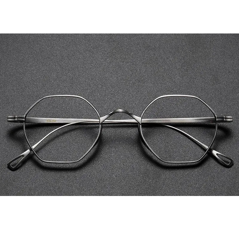 Oveliness Unisex Full Rim Irregular Round Titanium Eyeglasses Ol1y52