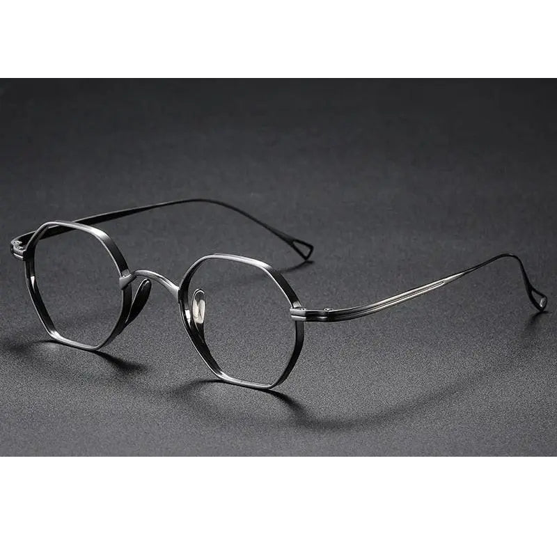 Oveliness Unisex Full Rim Irregular Round Titanium Eyeglasses Ol1y52