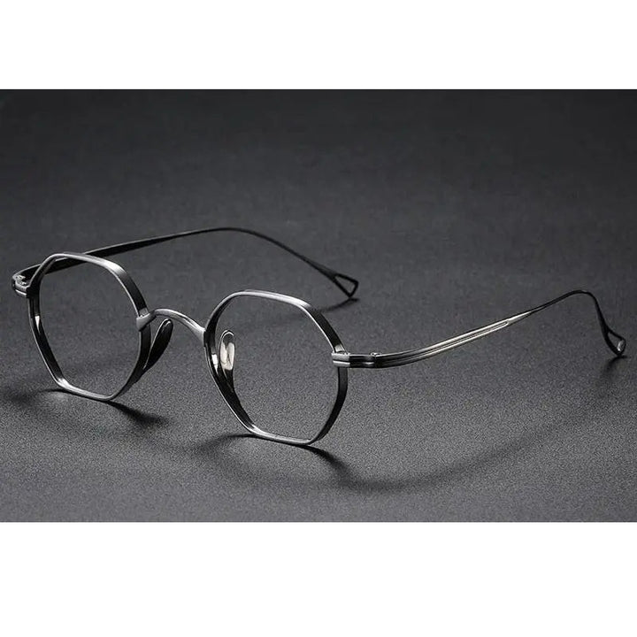 Oveliness Unisex Full Rim Irregular Round Titanium Eyeglasses Ol1y52