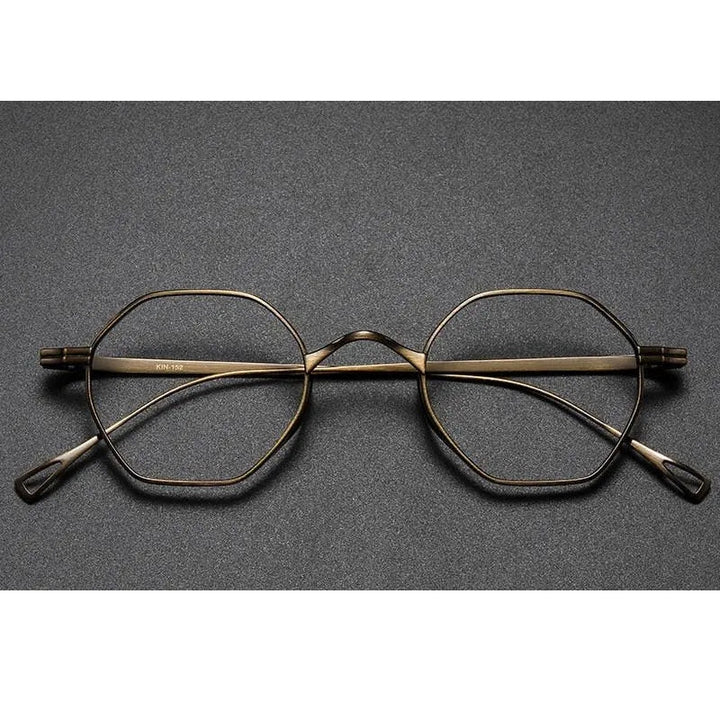 Oveliness Unisex Full Rim Irregular Round Titanium Eyeglasses Ol1y52