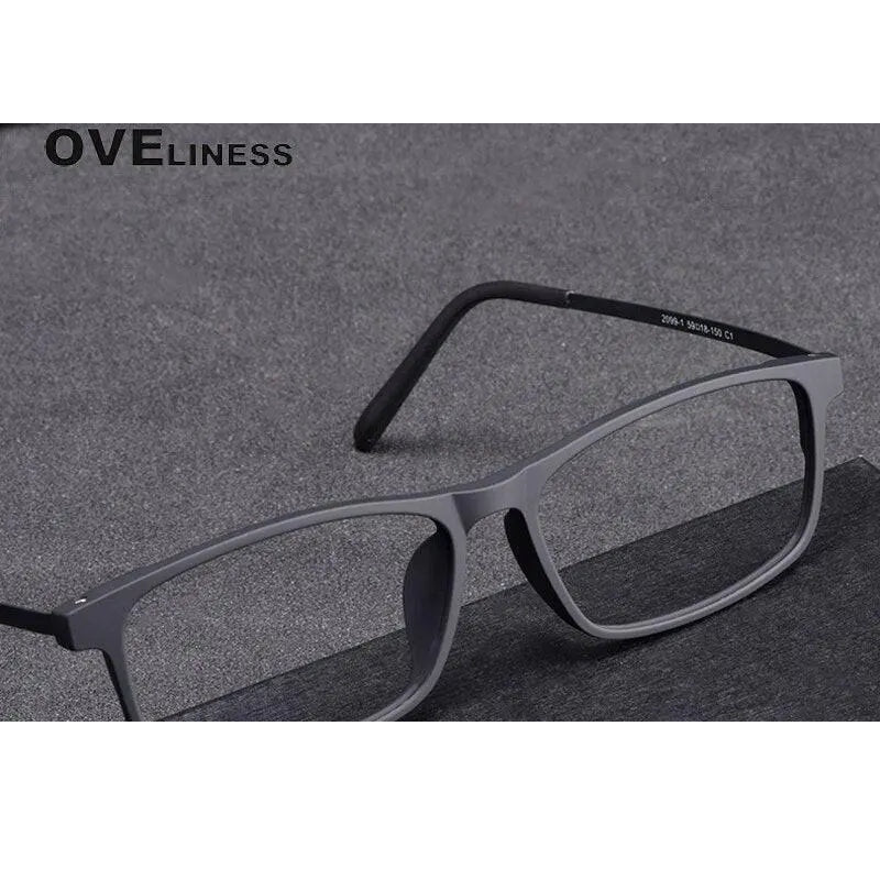 Oveliness Unisex Full Rim Square Ultem Resin Titanium Eyeglasses Ol20p99