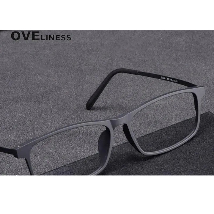 Oveliness Unisex Full Rim Square Ultem Resin Titanium Eyeglasses Ol20p99