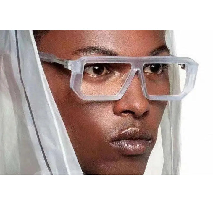 CCspace Unisex Full Rim Irregular Rectangle Tr 90 Eyeglasses 54630