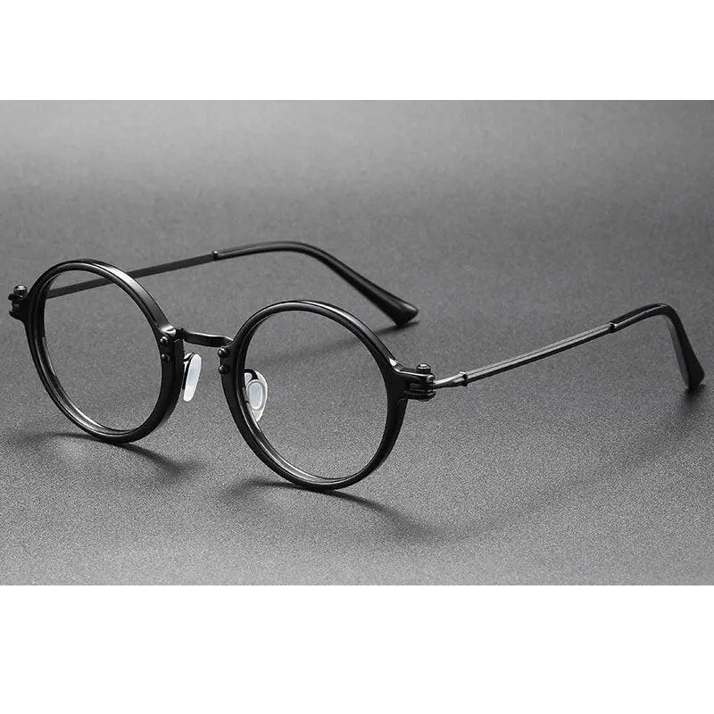 Oveliness Unisex Full Rim Round Acetate Titanium Eyeglasses 5866