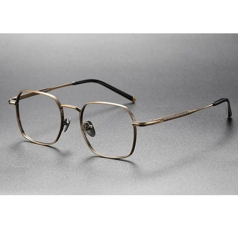 Oveliness Unisex Full Rim Irregular Square Titanium Eyeglasses Capeua