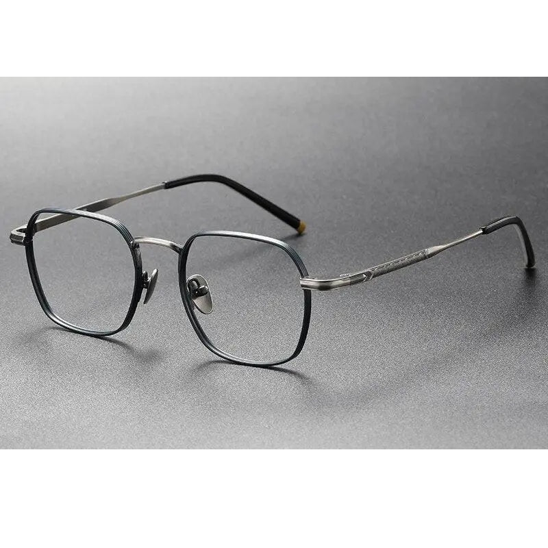 Oveliness Unisex Full Rim Irregular Square Titanium Eyeglasses Capeua