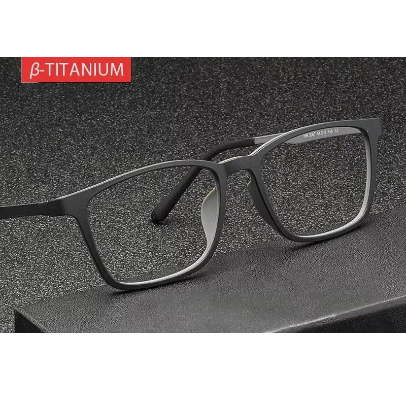 Kocolior Unisex Full Rim Square Tr 90 Titanium Hyperopic Reading Glasses 3067