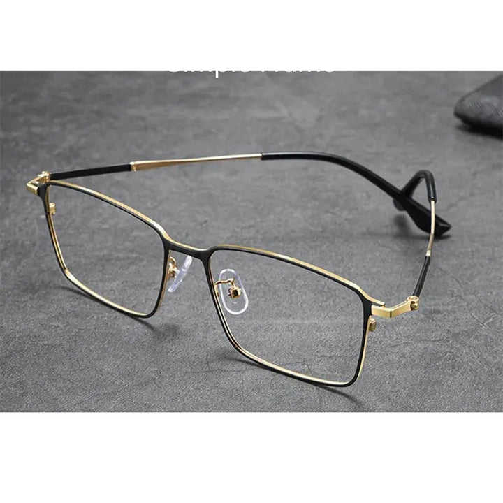 Kocolior Unisex Full Rim Square Titanium Alloy Hyperopic Reading Glasses 39206