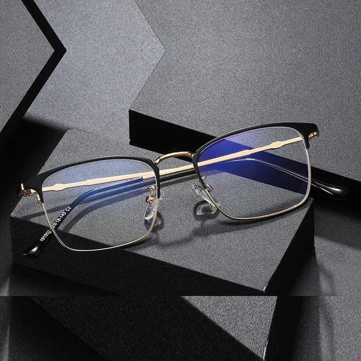 Kocolior Unisex Full Rim Square Alloy Hyperopic Reading Glasses 101902