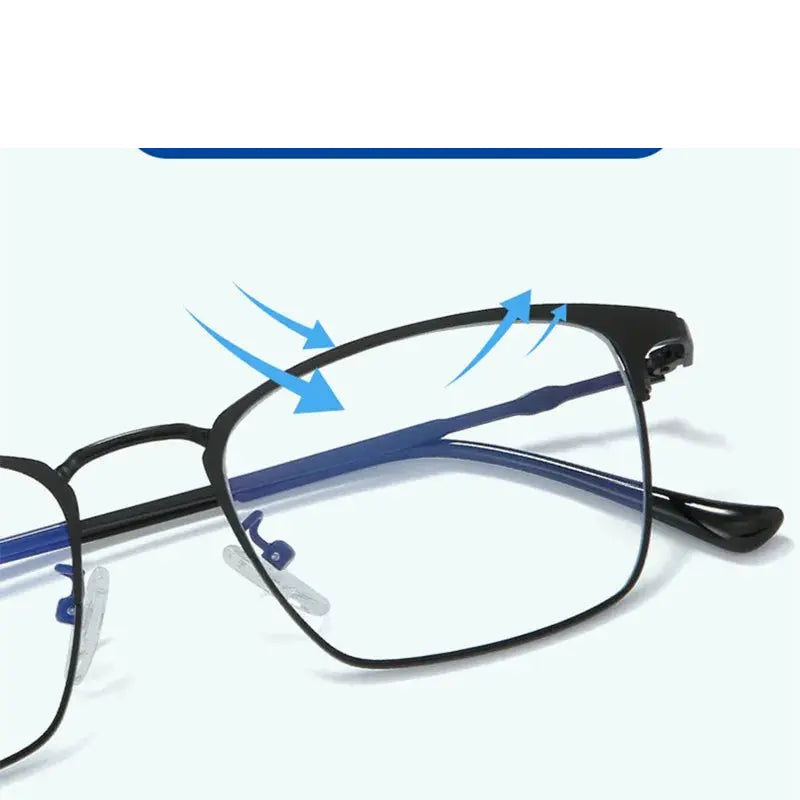 Kocolior Unisex Full Rim Square Alloy Hyperopic Reading Glasses 101902