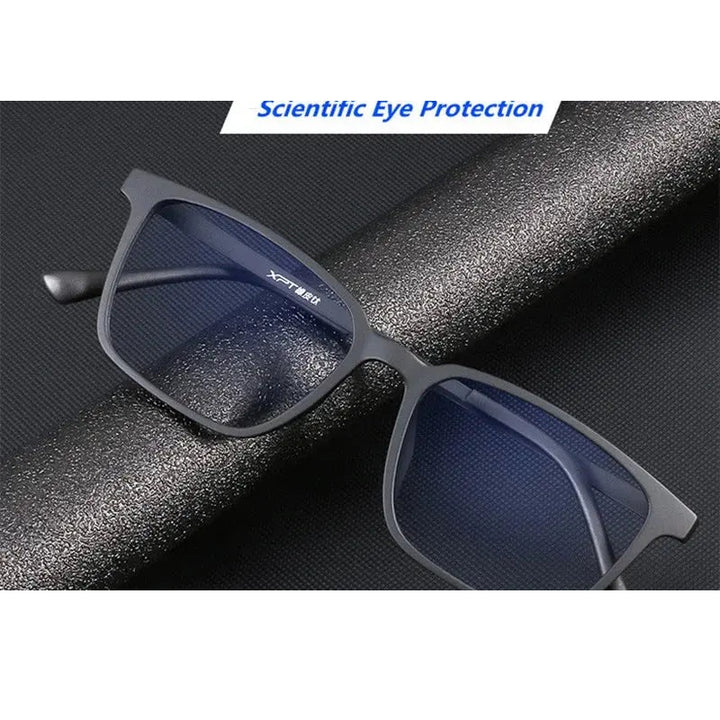 Kocolior Unisex Full Rim Square Tr 90 Titanium Hyperopic Reading Glasses 98221