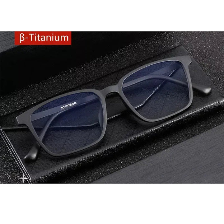 Kocolior Unisex Full Rim Square Tr 90 Titanium Hyperopic Reading Glasses 98221