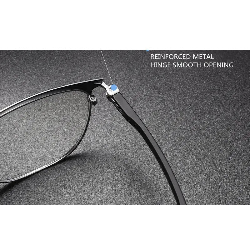 Kocolior Unisex Full Rim Square Titanium Alloy Hyperopic Reading Glasses 6120