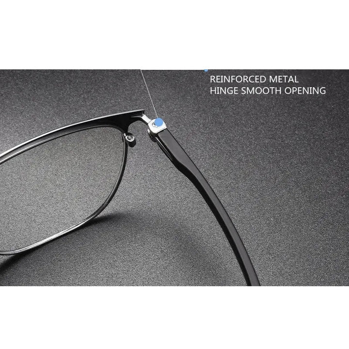 Kocolior Unisex Full Rim Square Titanium Alloy Hyperopic Reading Glasses 6120