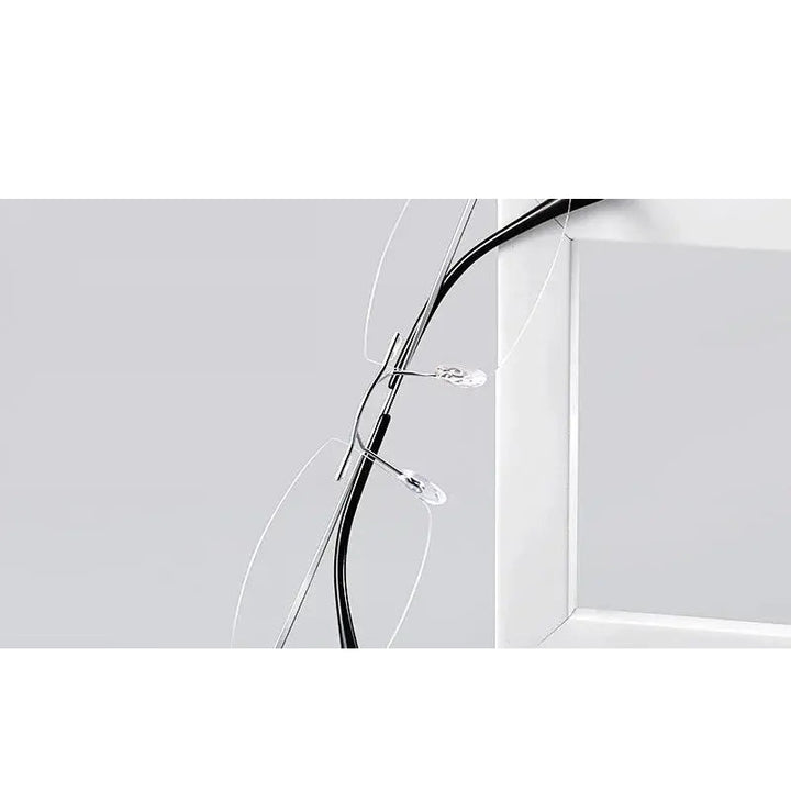 Kocolior Unisex Rimless Square Titanium Hyperopic Reading Glasses 8161