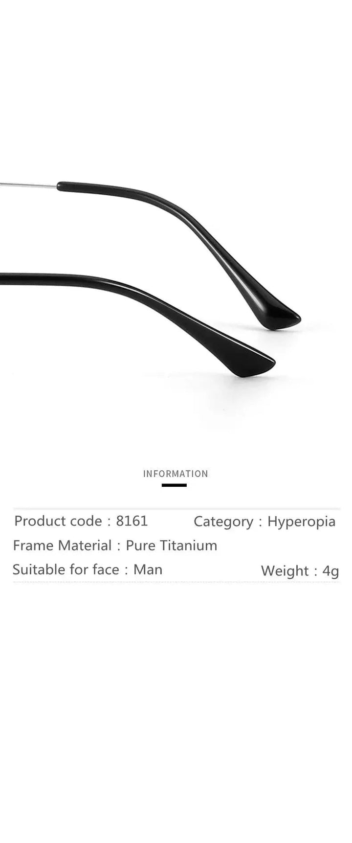 Kocolior Unisex Rimless Square Titanium Hyperopic Reading Glasses 8161