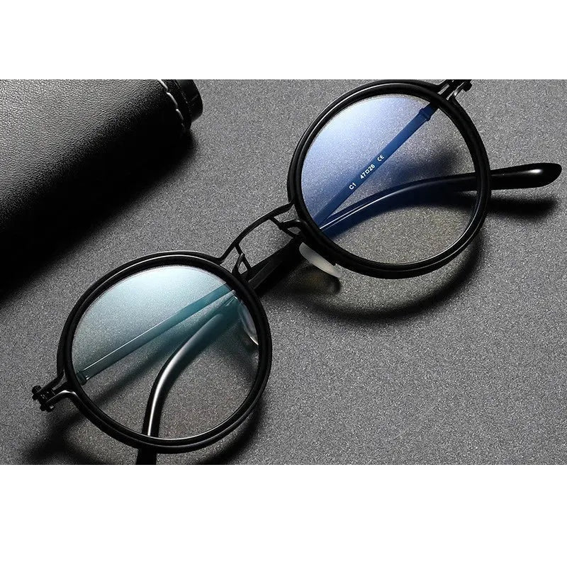 Kocolior Unisex Full Rim Round Acetate Alloy Hyperopic Reading Glasses 10749