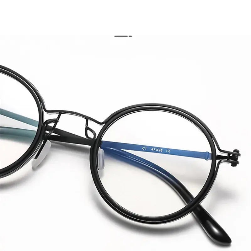 Kocolior Unisex Full Rim Round Acetate Alloy Hyperopic Reading Glasses 10749