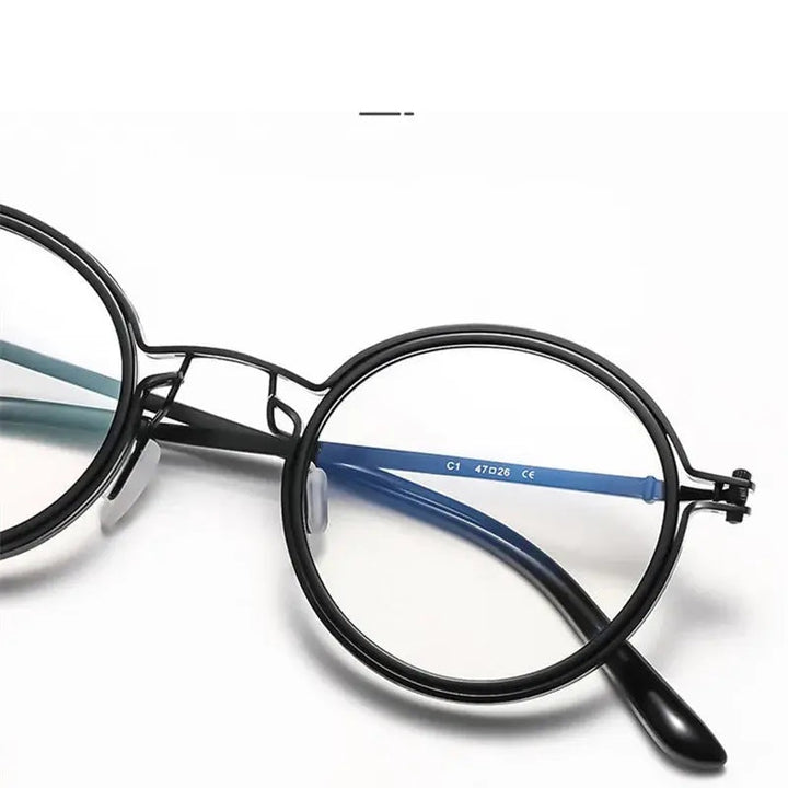 Kocolior Unisex Full Rim Round Acetate Alloy Hyperopic Reading Glasses 10749
