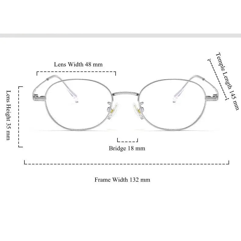 Chashma Ottica Unisex Full Rim Small Round Titanium Eyeglasses 5015