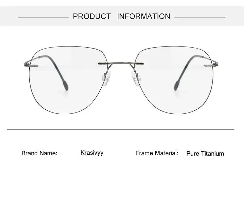 Krasivyy Unisex Rimless Oval Titanium Eyeglasses Kr05