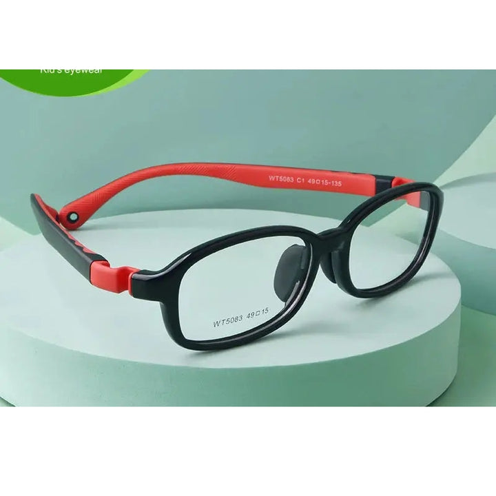 Secg Unisex Youth Full Rim Square Tr 90 Silicone Eyeglasses 5083