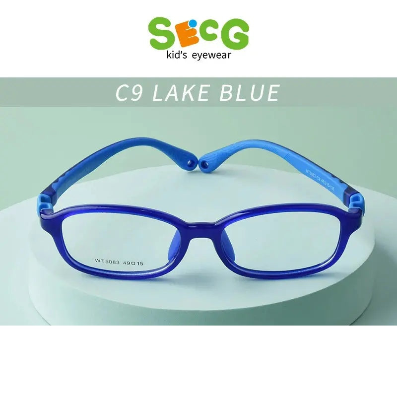 Secg Unisex Youth Full Rim Square Tr 90 Silicone Eyeglasses 5083
