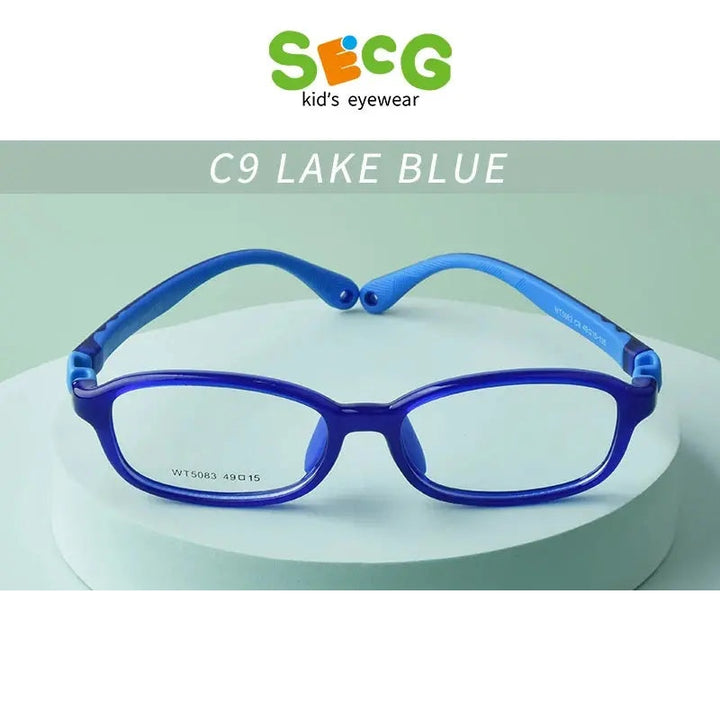 Secg Unisex Youth Full Rim Square Tr 90 Silicone Eyeglasses 5083