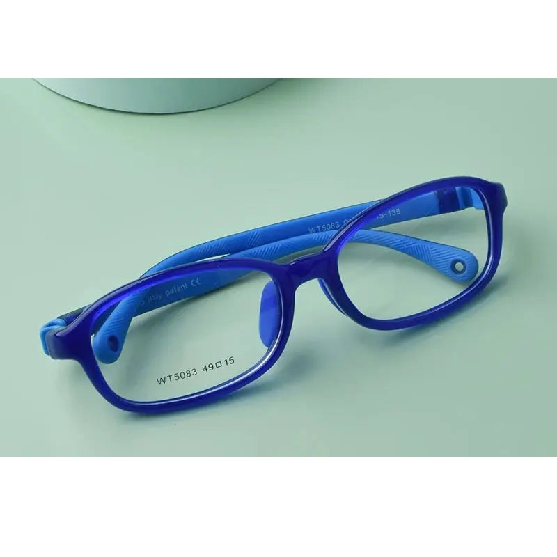 Secg Unisex Youth Full Rim Square Tr 90 Silicone Eyeglasses 5083