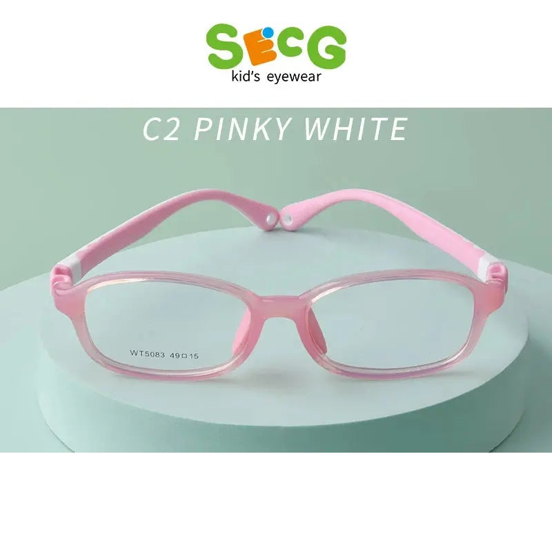 Secg Unisex Youth Full Rim Square Tr 90 Silicone Eyeglasses 5083