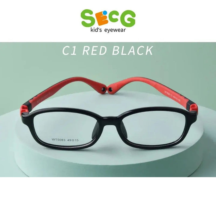 Secg Unisex Youth Full Rim Square Tr 90 Silicone Eyeglasses 5083