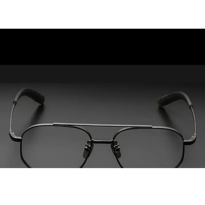 Aimee Unisex Full Rim Big Square Double Bridge Titanium Eyeglasses 5816