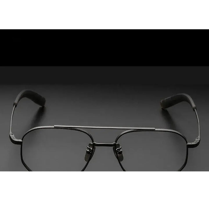 Aimee Unisex Full Rim Big Square Double Bridge Titanium Eyeglasses 5816