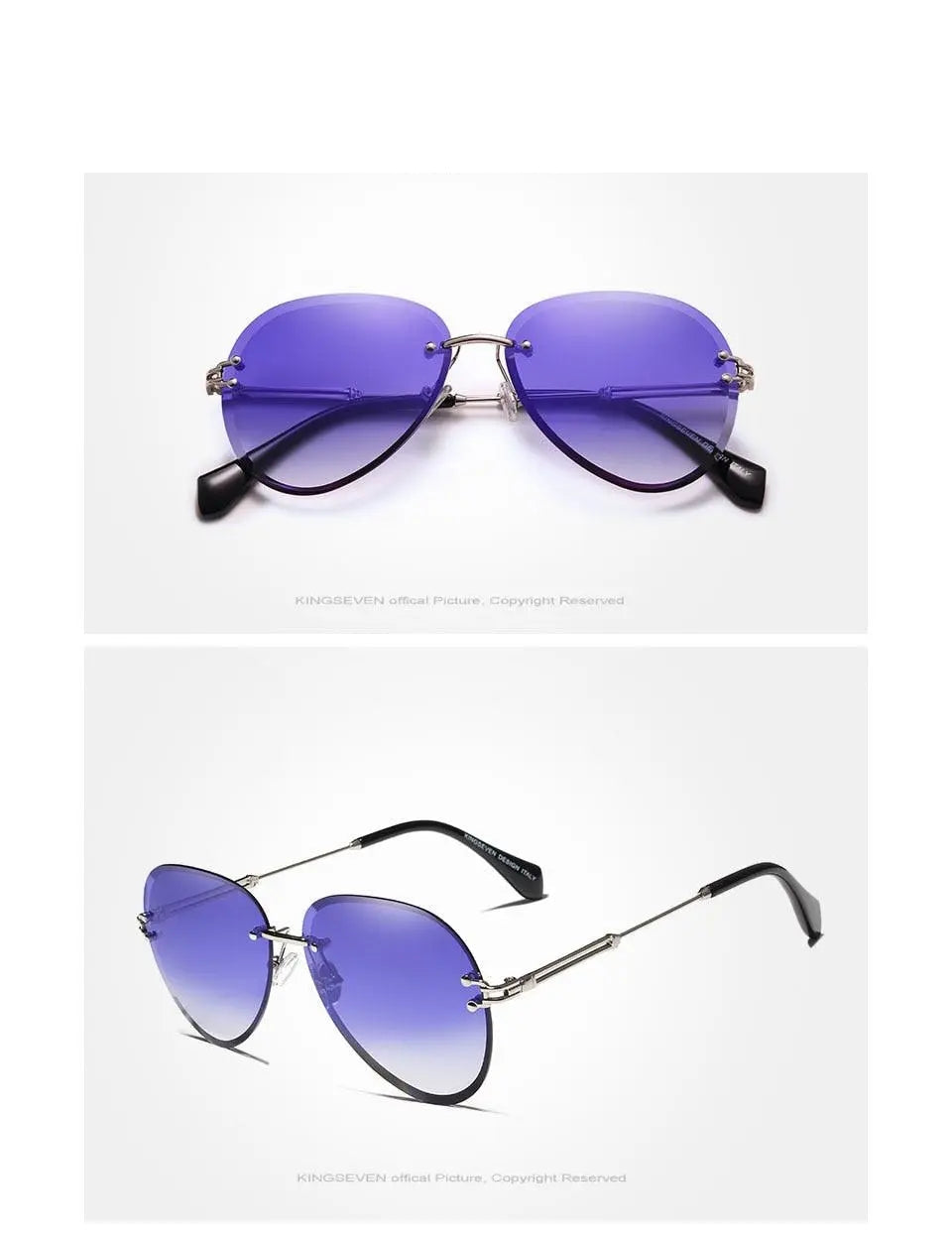 Kingseven Rimless Women Sunglasses Gradient N802Ns